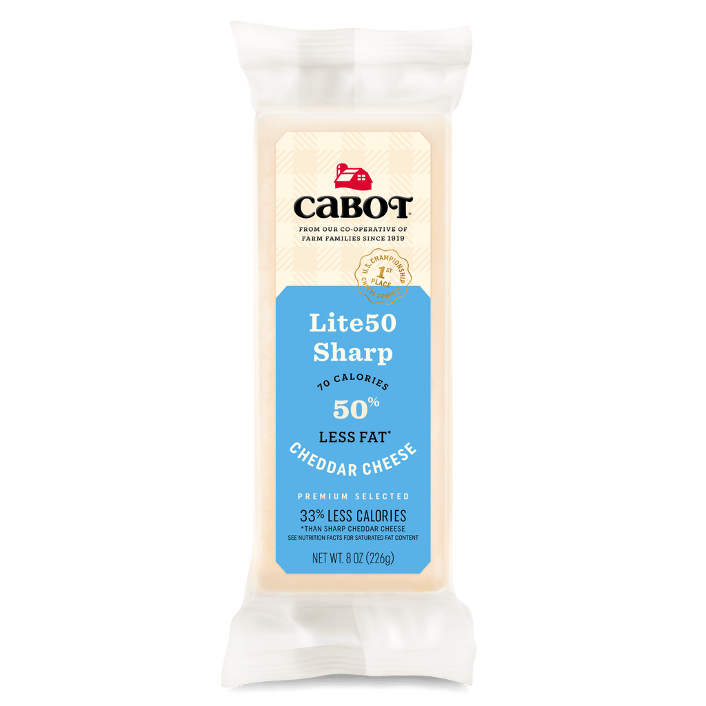 Cabot Creamery Lite50 Sharp Cheddar Cheese Cheese 8oz Deli Bar 