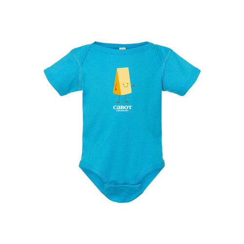 Cheese Figure Onesie - Turquoise-Clothing-Cabot Creamery